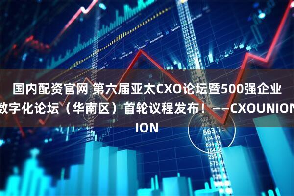 国内配资官网 第六届亚太CXO论坛暨500强企业数字化论坛（华南区）首轮议程发布！——CXOUNION